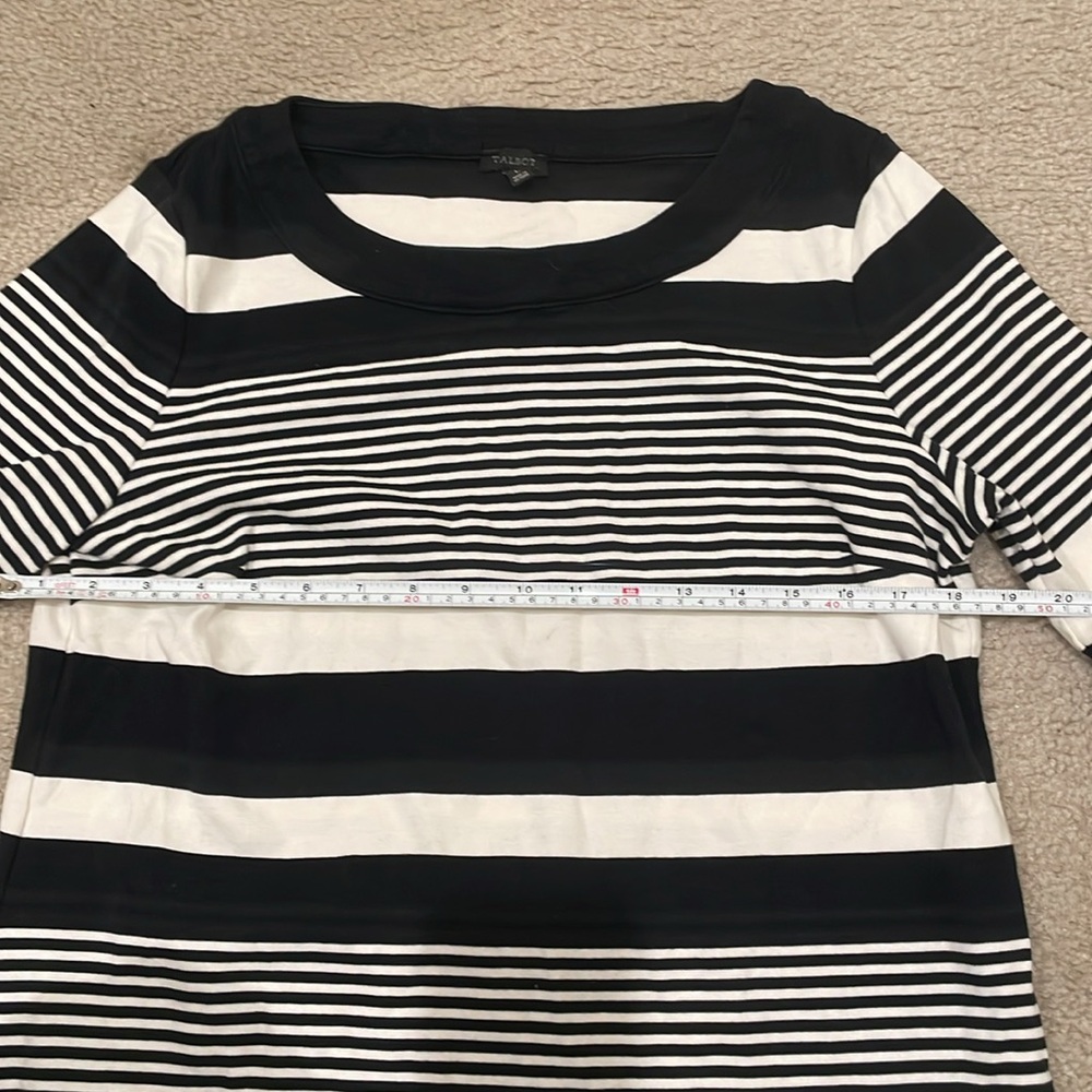 Preowned Talbot Black and White Striped Long Sleeve Top women size L - Picture 7 of 8